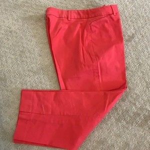 Talbots crop pants Size 8 stretch, coral color NWOT